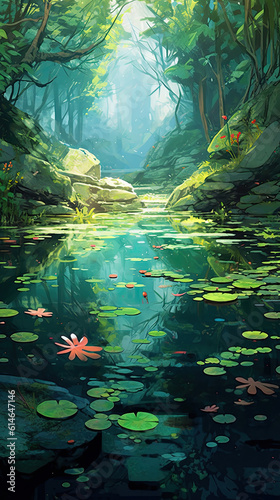The Secret Garden: A Beautiful Pond with Humanized Fish © Maxim