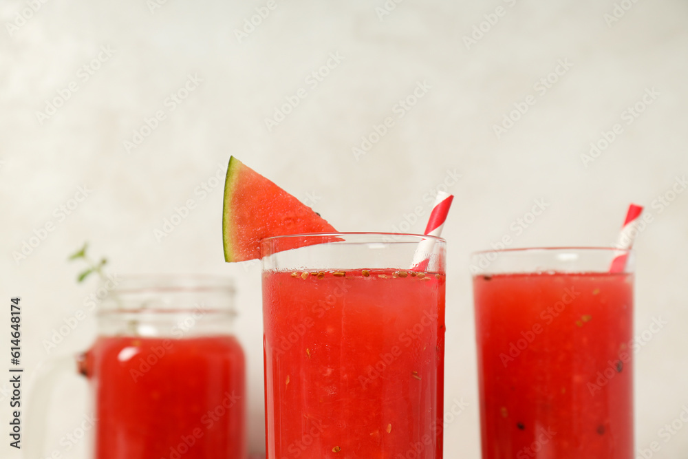Concept of fresh and tasty summer drink - Watermelon smoothie Concept of fresh and tasty summer drink - Watermelon smoothie