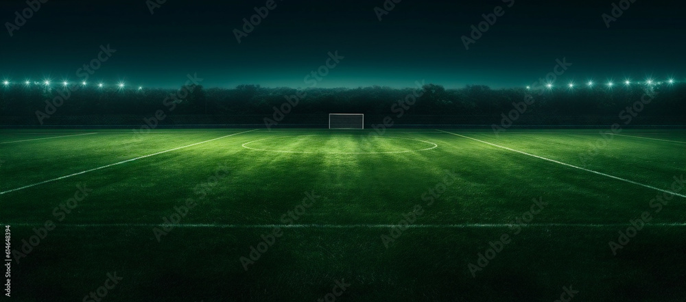 Football Field at Night time - AI-Generated