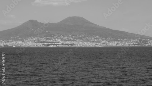 Panoramic view of Mount Vesuvius from the sea. Naples, Italy. photo