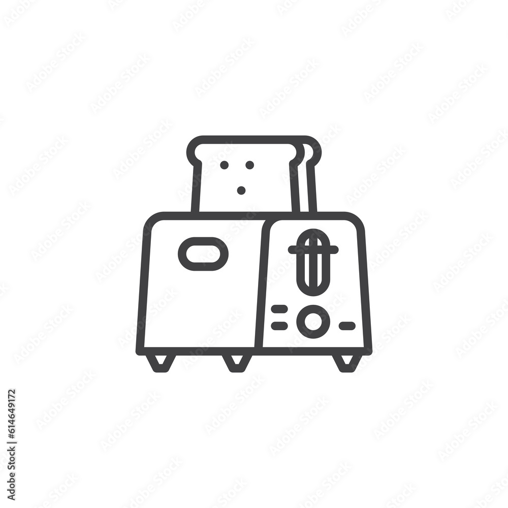 Toaster with toast line icon Toaster with toast line icon