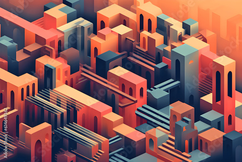 abstract 3D isometric background