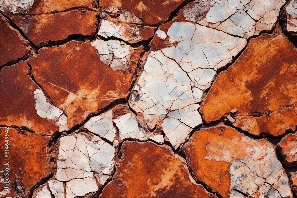 Dark red orange brown rock texture with cracks. Close-up. Rough ...
