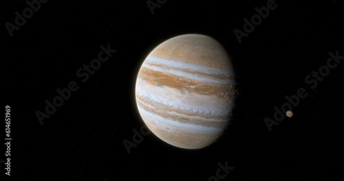 Fototapeta Naklejka Na Ścianę i Meble -  Jupiter planet on space with starry sky.