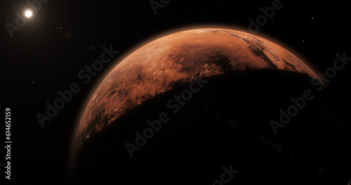 Fototapeta Naklejka Na Ścianę i Meble -  Red planet Mars in outer space. Space exploration.