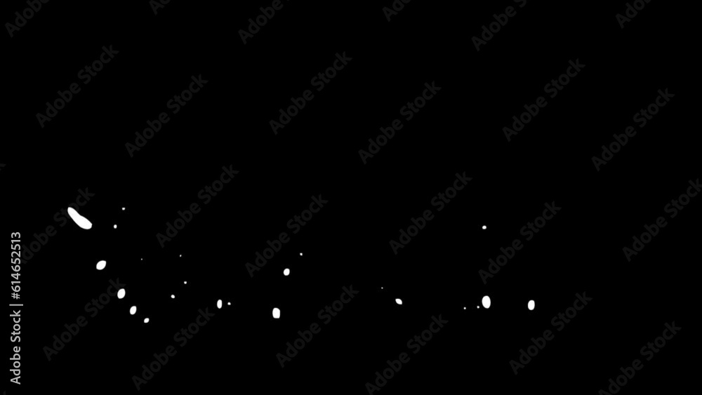 2D water splash animation on black background 4k footage, splash animation footage, 2D footage, cartoon footage