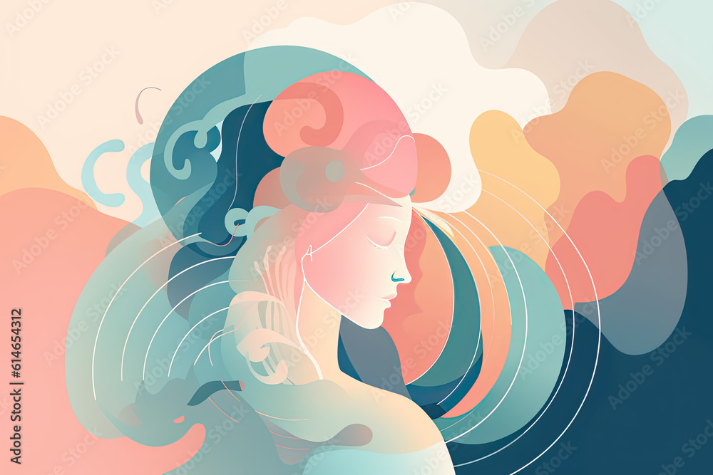 Chromatic Chill: Serene and Peaceful Abstract Illustration for Relaxation in Generative AI Chromatic Chill: Serene and Peaceful Abstract Illustration for Relaxation in Generative AI