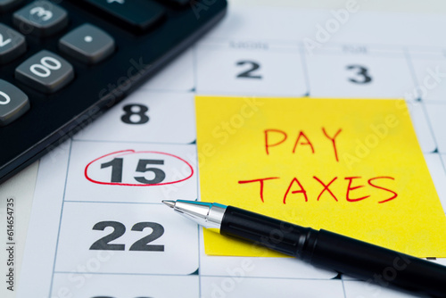 Text pay taxes on calendar