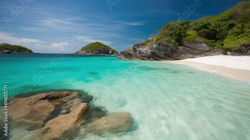 Uninhabited Beach with Turquoise Water