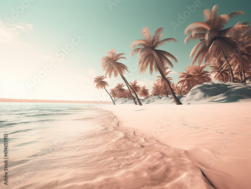 Tranquil Seashore with Generative AI Artwork