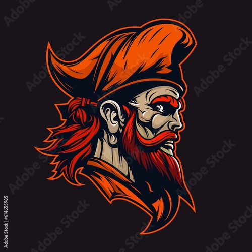 Valokuva Pirate captain mascot with hat, AI generated man