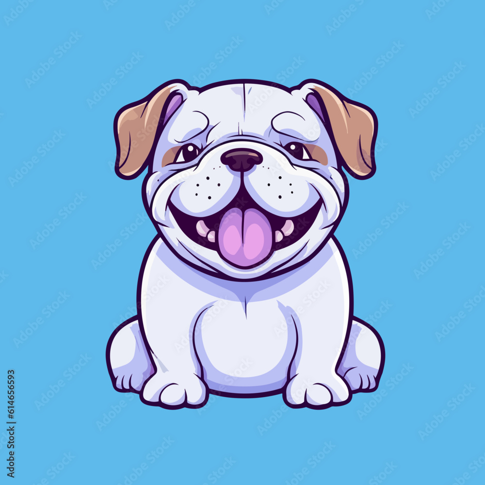 bulldog. Cute little cartoon kawaii anime character. Domestic Pet. Wild Animal. Flat vector bulldog. Cute little cartoon kawaii anime character. Domestic Pet. Wild Animal. Flat vector