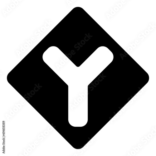Y intersection icon in solid style, use for website mobile app presentation