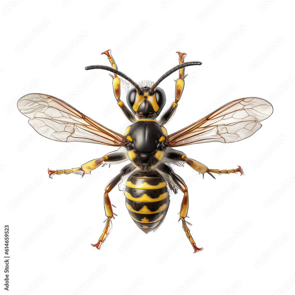 Fototapeta premium Wasp isolated on white created with Generative AI