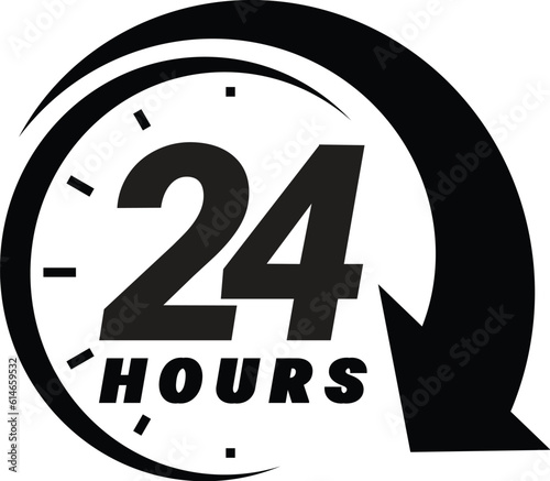 24 hours order execution or delivery service icons.