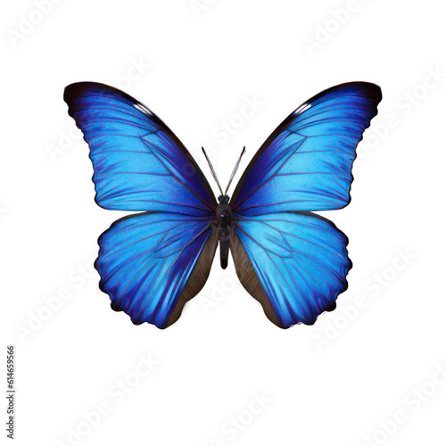 Blue butterfly isolated on white created with Generative AI © mg photo