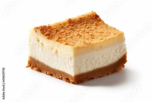 Cheesecake slice isolated on a white background created with generative ai tools