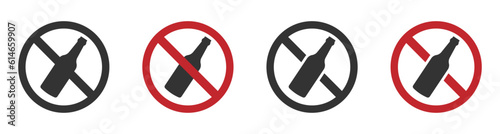 No alcohol vector signs set