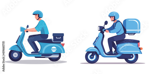 Illustration of a courier on a motorcycle
