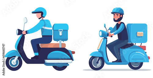 Illustration of a courier on a motorcycle