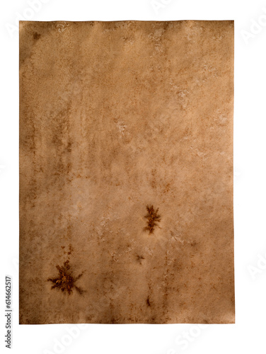Old brown paper on white background © xy