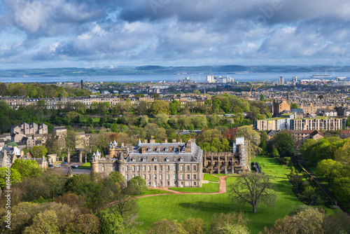 UK, Scotland, Edinburgh, View ofPalace of Holyroodhouse in spring photo