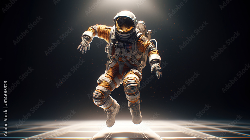 Fototapeta premium Illustration of science fiction and astronomy surreal background. Created with Generative AI