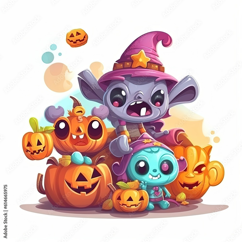 Halloween Cartoons: Meet a Playful Cast of Spooky and Colorful Characters. Generative AI Halloween Cartoons: Meet a Playful Cast of Spooky and Colorful Characters. Generative AI