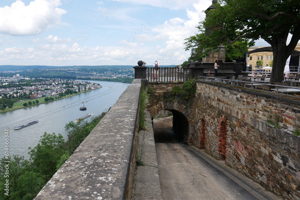 Festungstor und Rhein Festung Ehrenbreitstein in Koblenz