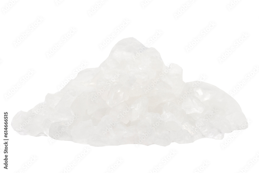Citric acid or Lemon salt isolated on white background. Pile of Citric acid or Lemon salt. close up Citric acid or Lemon salt isolated on white background. Pile of Citric acid or Lemon salt. close up