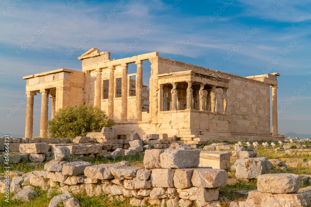Erechtheion temple by the acropolis in Athens, Greece