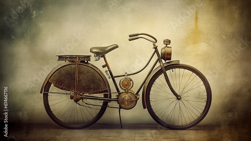 Retro styled image of an ancient bike Generative AI