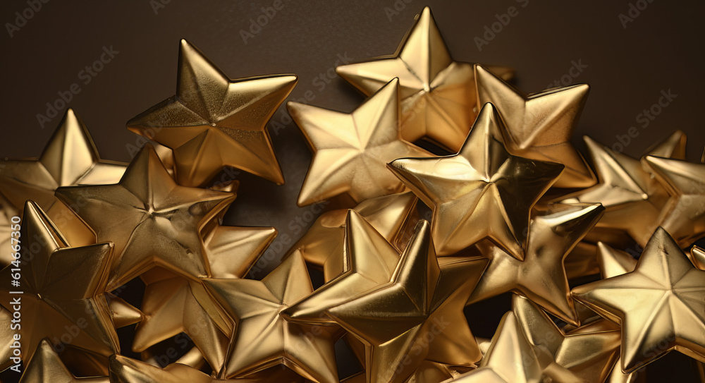 customers gold stars isolated on a golden background, in the style of vray tracing customers gold stars isolated on a golden background, in the style of vray tracing