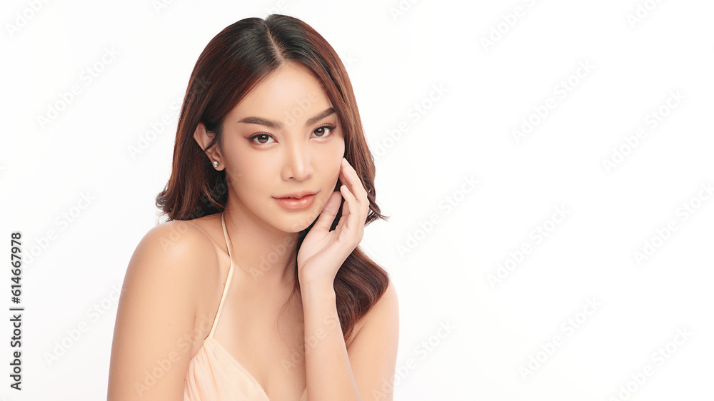 Beautiful young asian woman with clean fresh skin on white background, Face care, Facial treatment, Cosmetology, beauty and spa, Asian women portrait. Beautiful young asian woman with clean fresh skin on white background, Face care, Facial treatment, Cosmetology, beauty and spa, Asian women portrait.