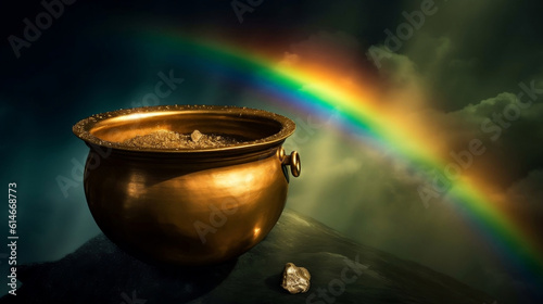 pot of gold under a rainbow
