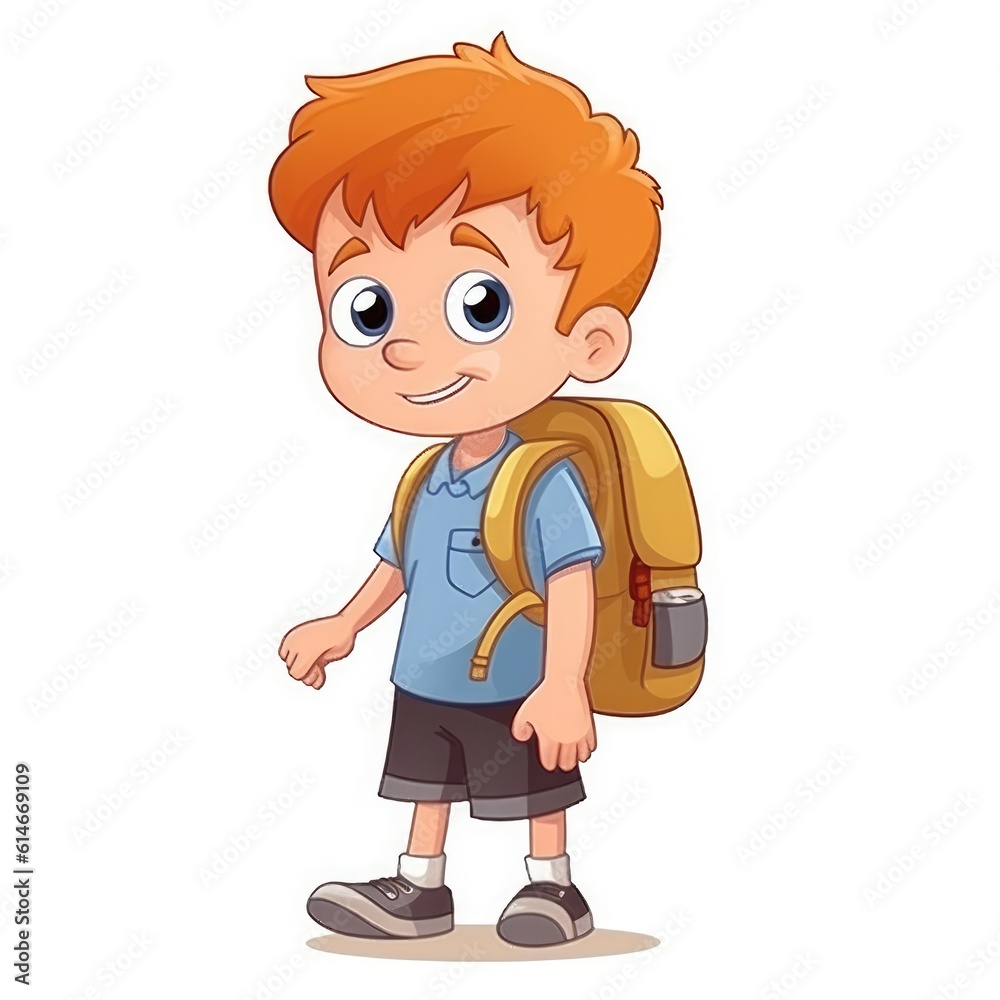 Cute child with backpack. Back to school. Generative AI Cute child with backpack. Back to school. Generative AI