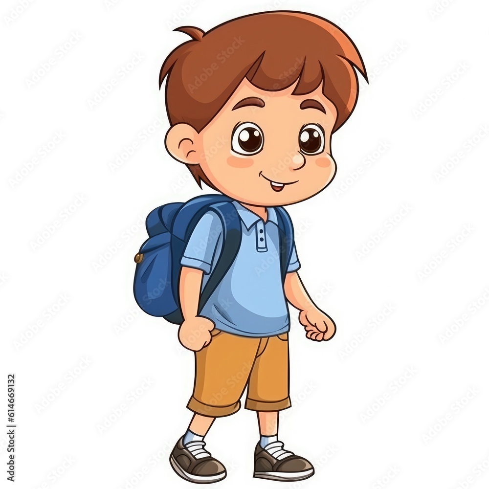 Cute child with backpack. Back to school. Generative AI Cute child with backpack. Back to school. Generative AI