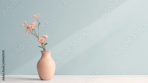 vase with flowers . minimalism . free space . generative AI