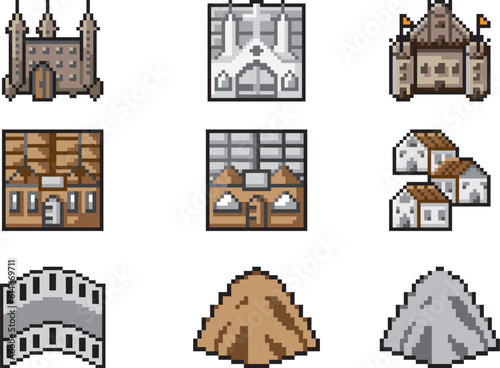 建物のドット絵 building pixelart