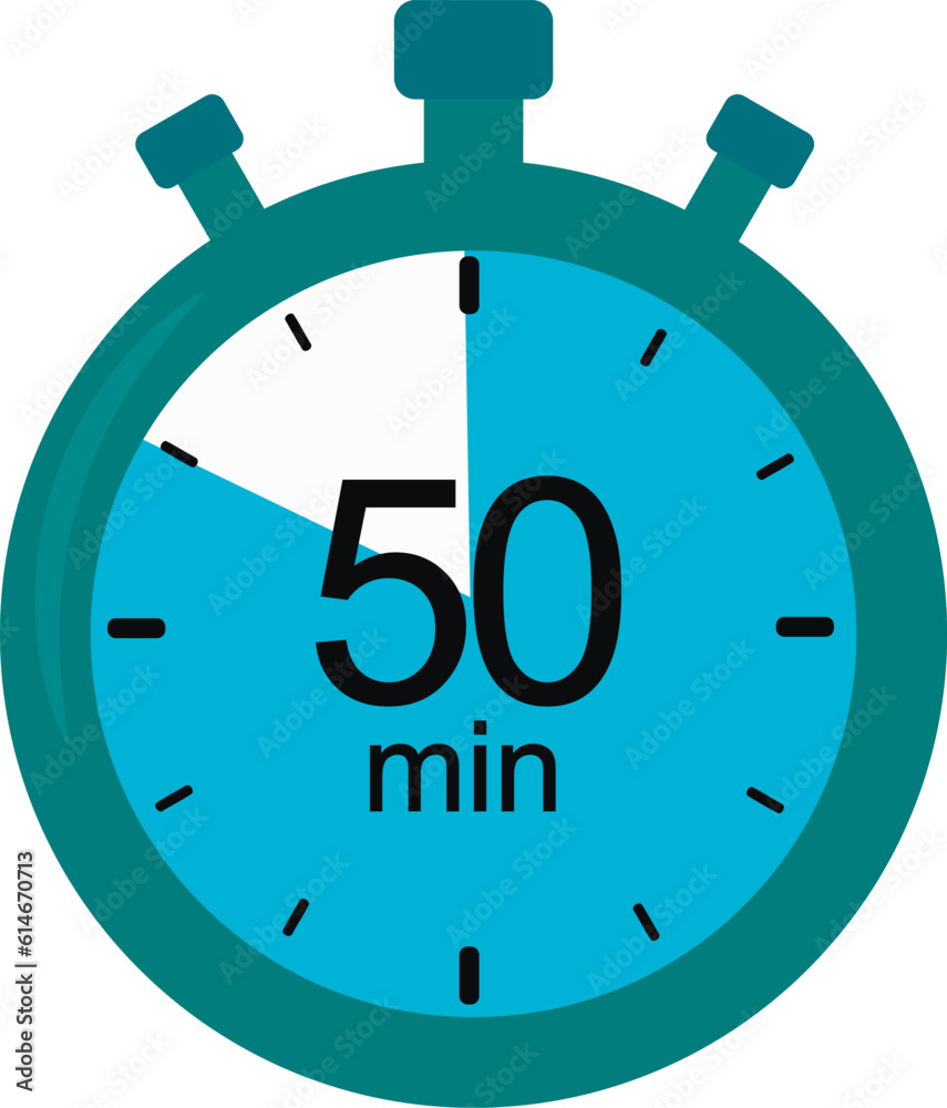 Stopwatch icon. 50 minutes. timer vector graphics Stopwatch icon. 50 minutes. timer vector graphics