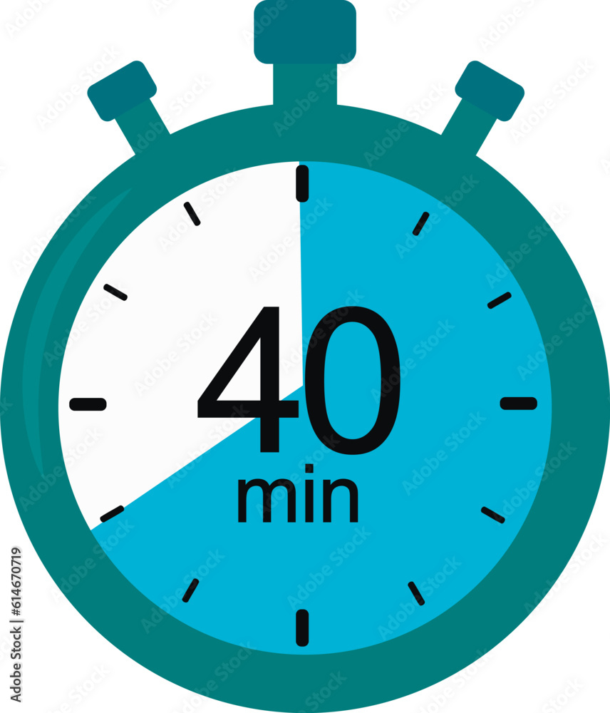Stopwatch icon. 40 minutes. timer vector graphics Stopwatch icon. 40 minutes. timer vector graphics