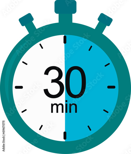 Stopwatch icon. 30 minutes. timer vector graphics