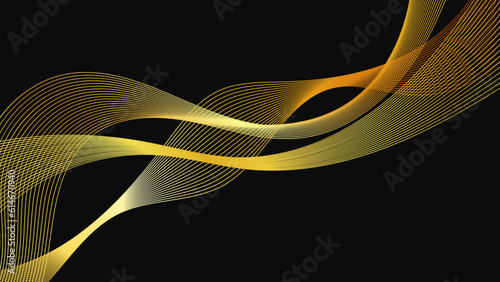 Abstract backdrop with luxury golden waves