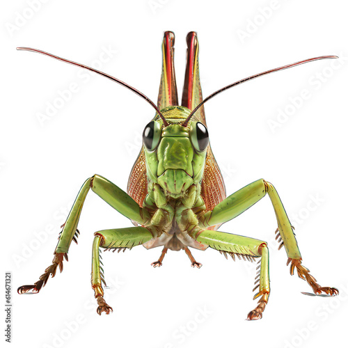 Grasshopper isolated on white created with Generative AI © mg photo