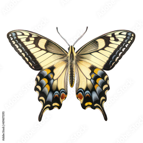 Old world swallowtail butterfly isolated on white created with Generative AI