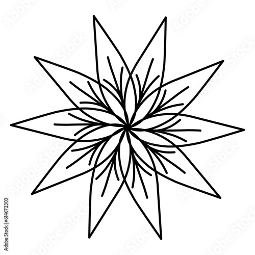 Mandala line flower