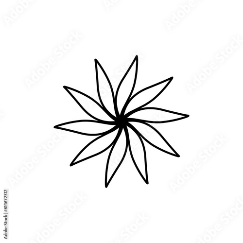 Mandala line flower
