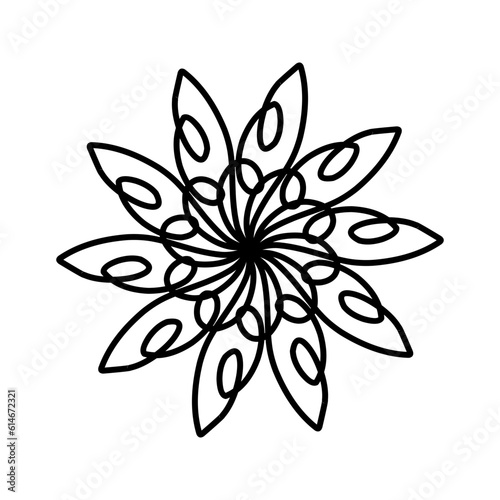 Mandala line flower