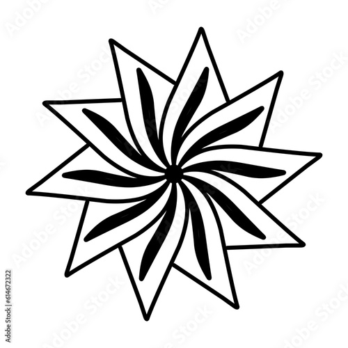 Mandala line flower