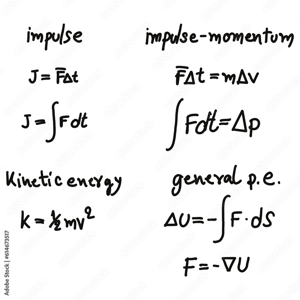 Hand drawn physic formulas Science knowledge education. Chem formula and physics , math formula and physics vector, white background, hand drawn line math formula and physics formula
